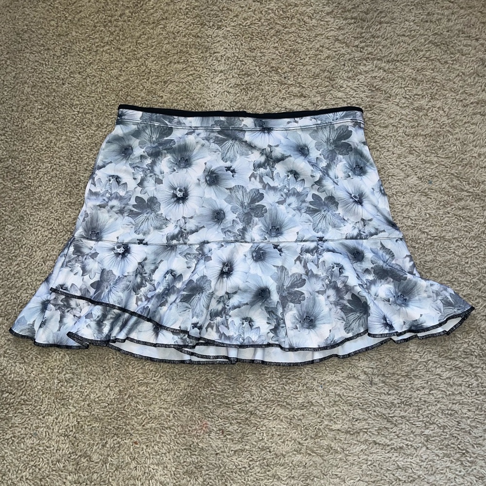 Black and White Floral Mini skirt